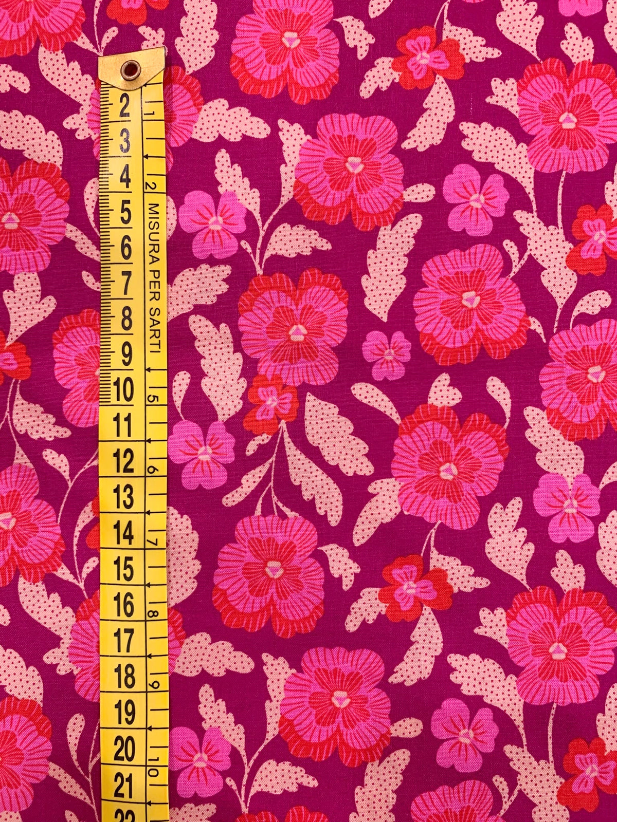 Cotone Americano Hello Alice Violets Florals Berry - Violette Alice Nel Paese Delle Meraviglie