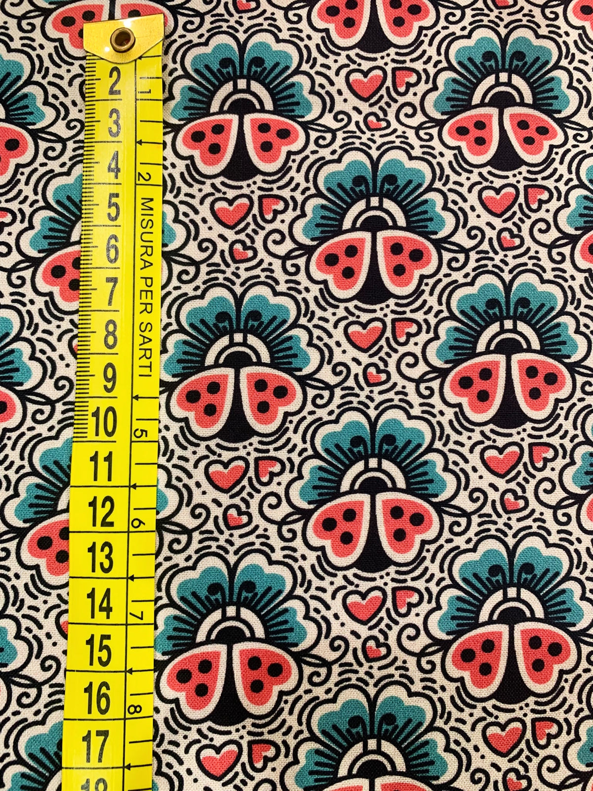 Cotone Americano Love Ink Tattoo Ladybugs - Coccinelle Old School