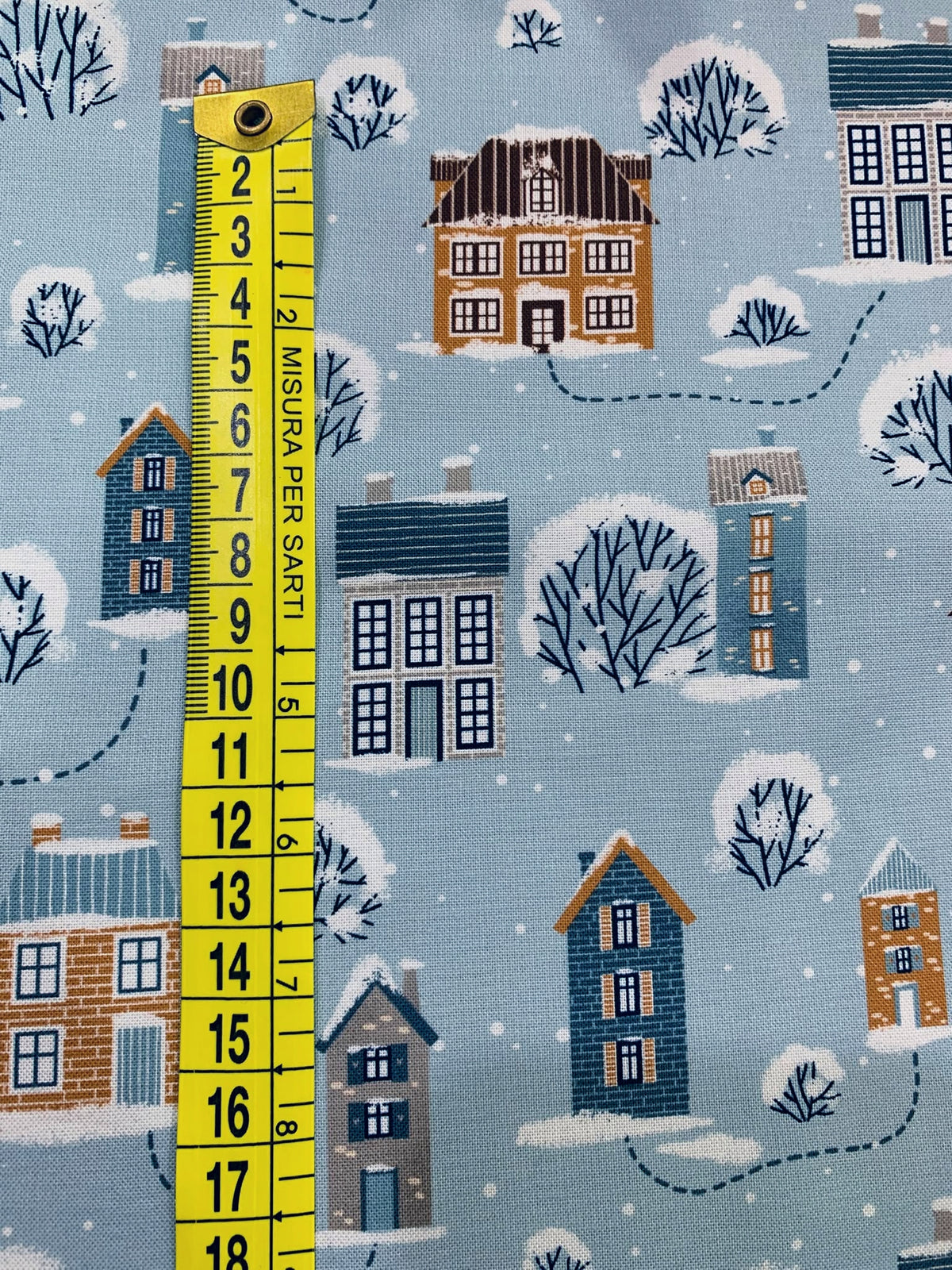 Cotone Americano Purrfect Christmas Snowy Town - Case Con Neve