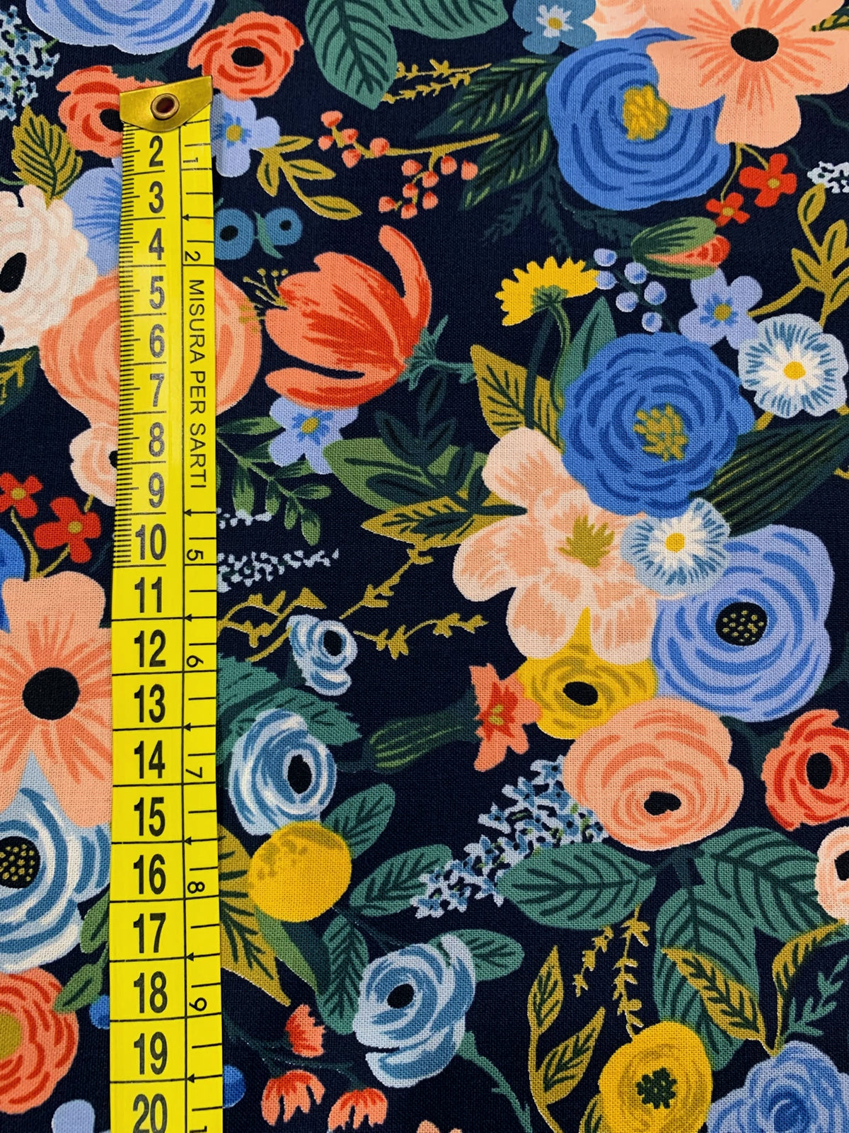 Cotone Americano Rifle Paper Co. Wildwood Garden Party Navy - Giardino Notturno