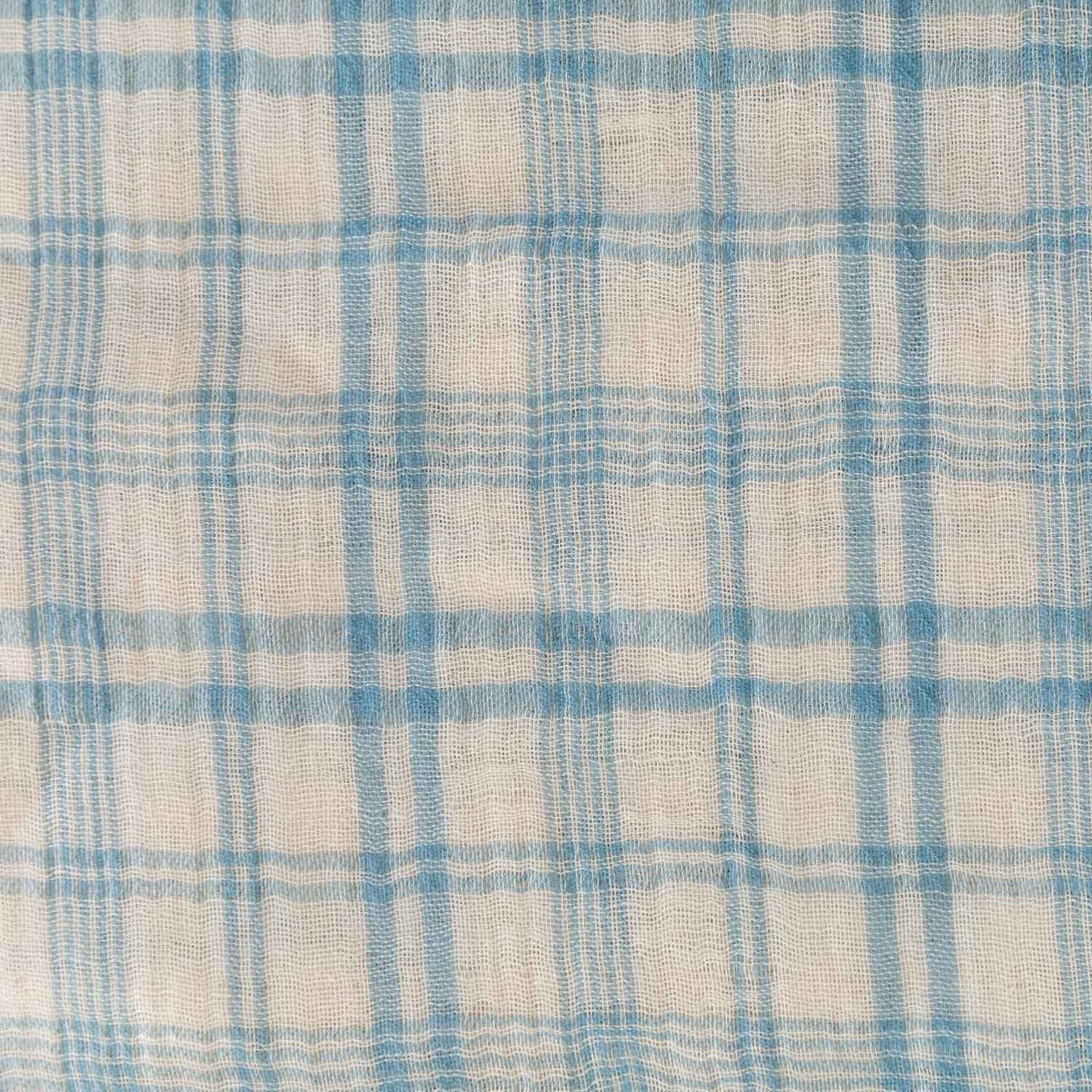 Promo Scampolo Mussola Tartan Blue 100 x 130 cm