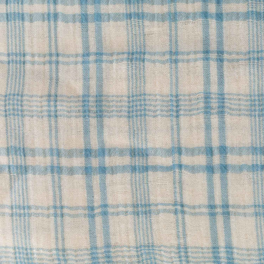 Promo Scampolo Mussola Tartan Blue 150 x 130 cm