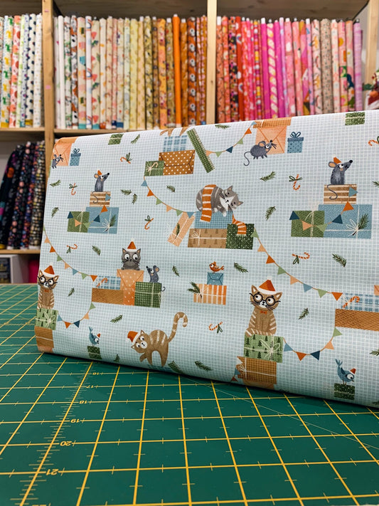 Cotone Americano Purrfect Christmas Cats & Birds