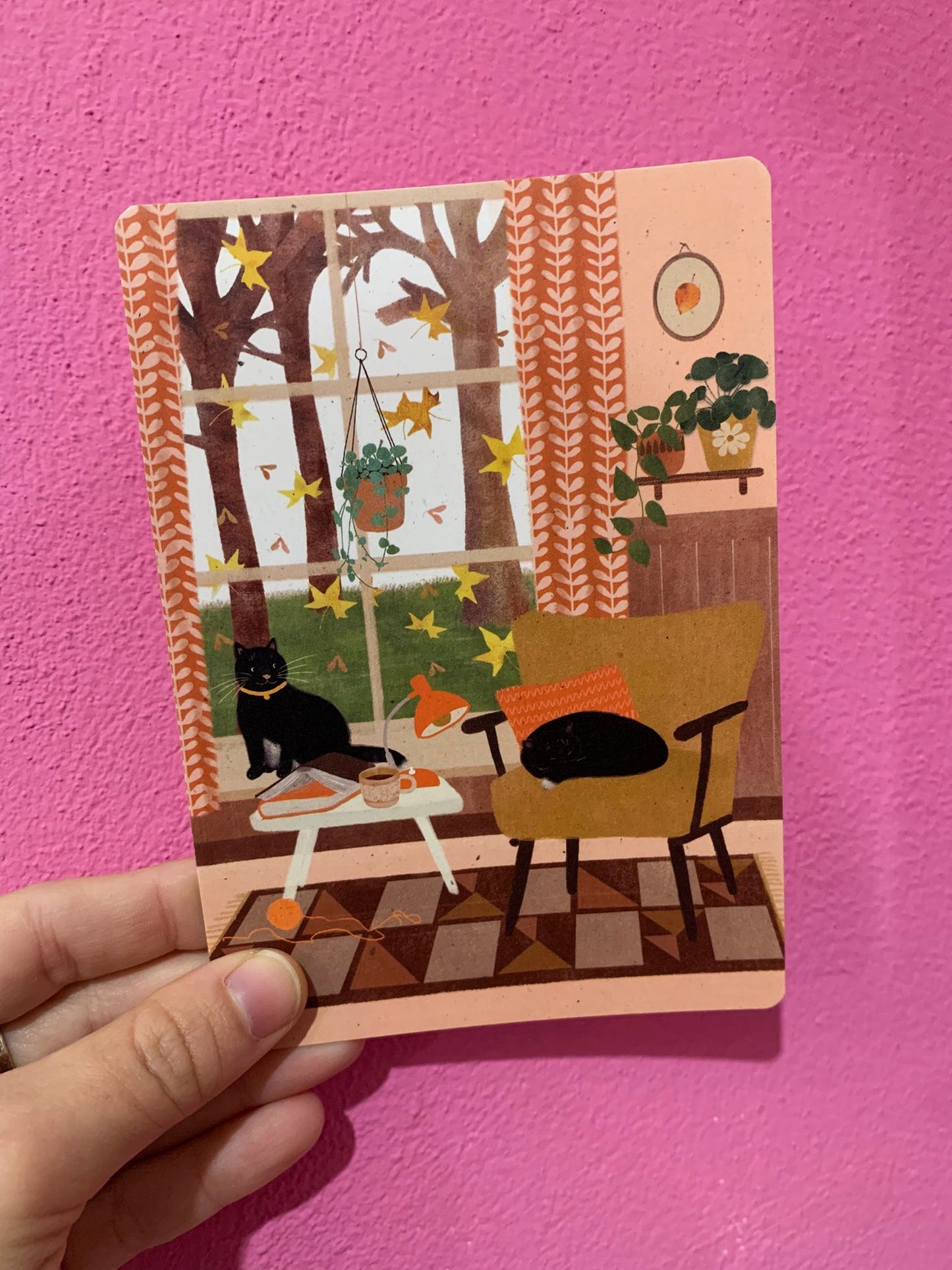 Cartolina Autunno Con Gatti