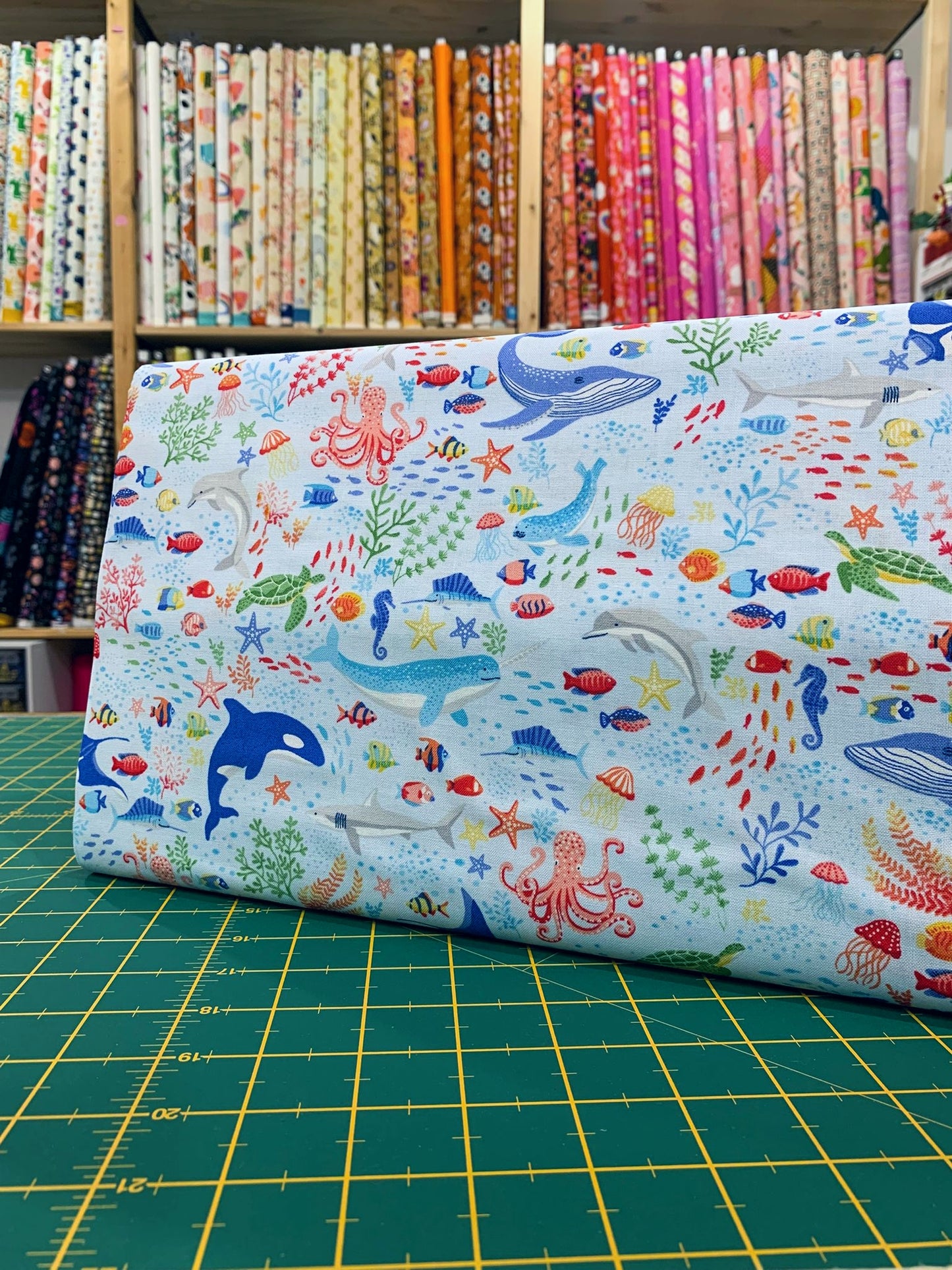 Cotone Americano Deep Blue Sea Creatures