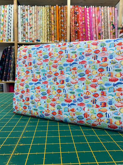 Cotone Americano Deep Blue Sea Fishes