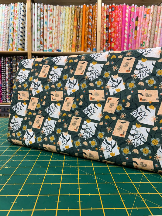 Cotone Americano Snail Mail Love Letters Green