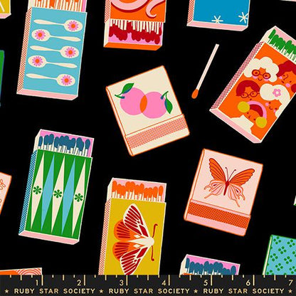 Cotone Americano Trinketry Novelty Matchbook Retro Black