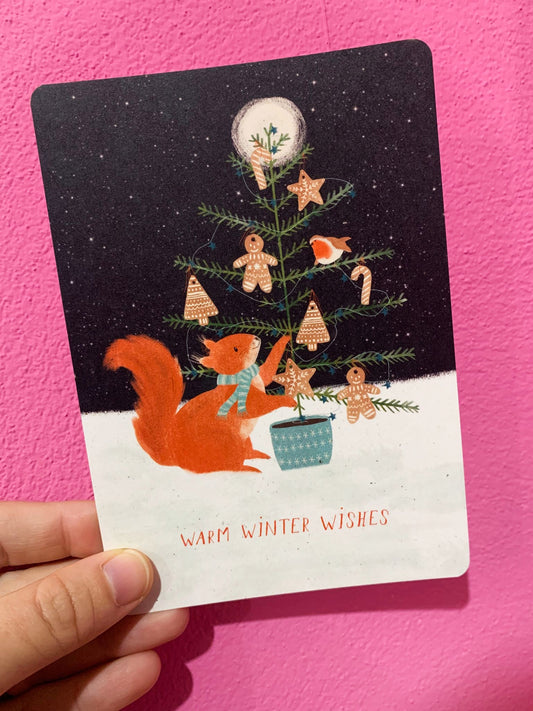 Cartolina Scoiattolo Warm Wishes